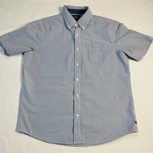 Chaps Seacoast Wash Seersucker Button Up Shirt Size Large